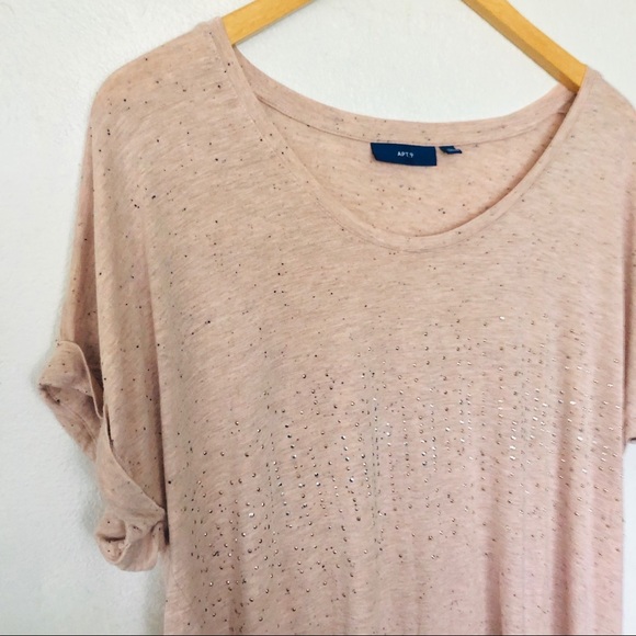 Apt 9 Blush Pink Rhinestone Blouse - Picture 1 of 5